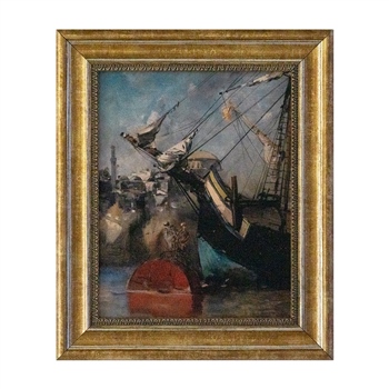 Anchor'da Gemi Konstantinople Küçük Boy Tablo